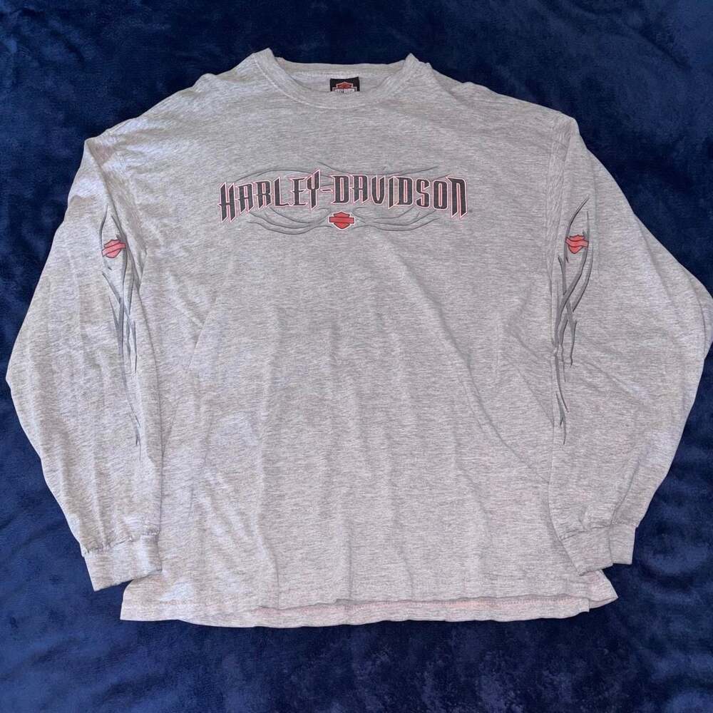 Harley-Davidson Bloomington Indiana Long Sleeve T-Shirt Gray XL